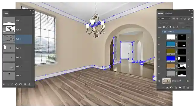 Multiple Clipping Path service in real estate photo editing