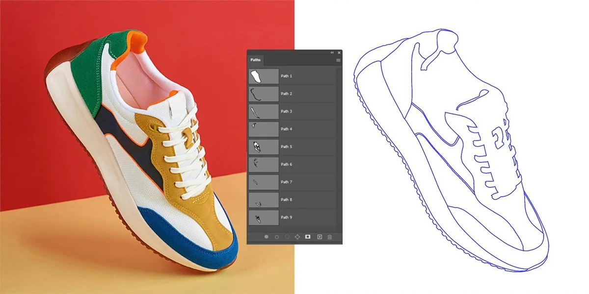 Multiple path on a shoe