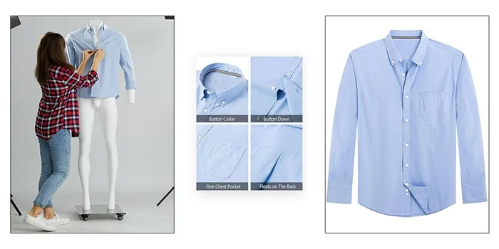 advanced warping adjustment technique, photographer draping shirt on invisible mannequin form